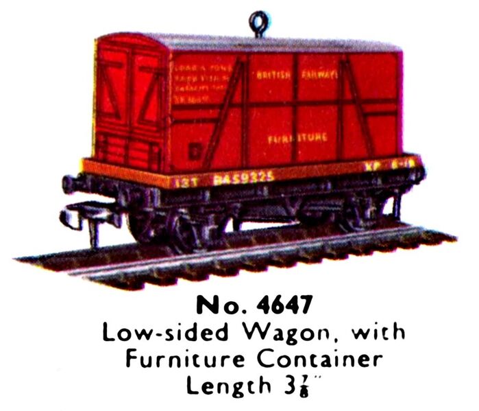 File:Low-sided Wagon with Furniture Container, Hornby Dublo 4647 (DubloCat 1963).jpg