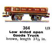 Low Sided Open Goods Truck, 00 gauge, Märklin 364 (Marklin00CatGB 1937).jpg