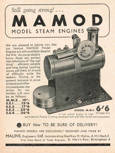 1939: "Mamod Minor" stationary steam engine MM1