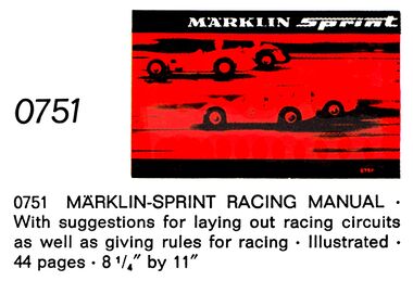 1971: Marklin Sprint Racing Manual, part number 0751