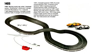 1973: Racing Track Set 1405 with one banked curve