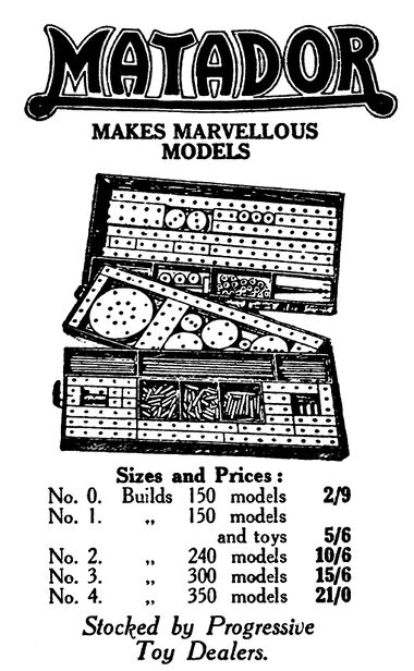 1930: "Matador makes marvellous models"