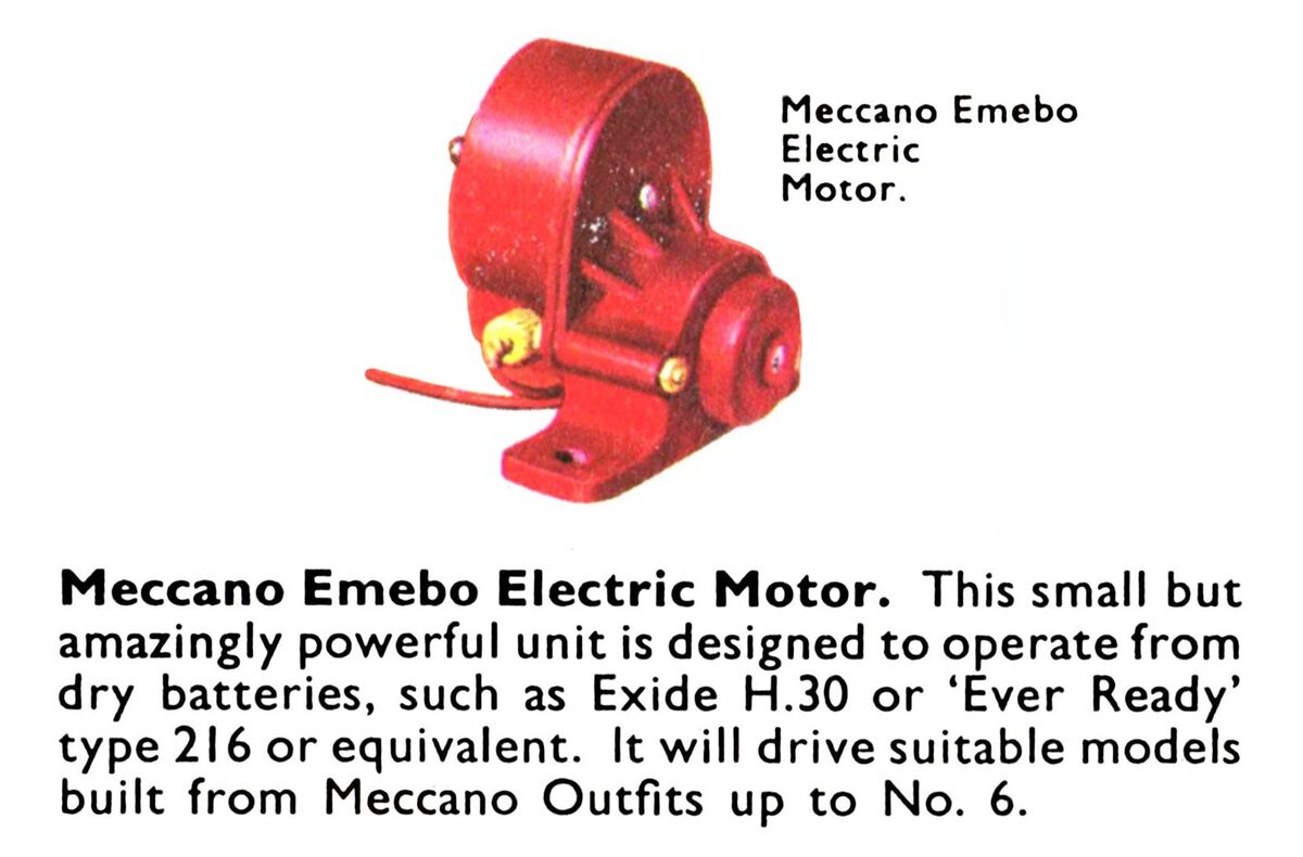 Emebo battery-powered electric motor (Meccano Ltd) - The Brighton Toy