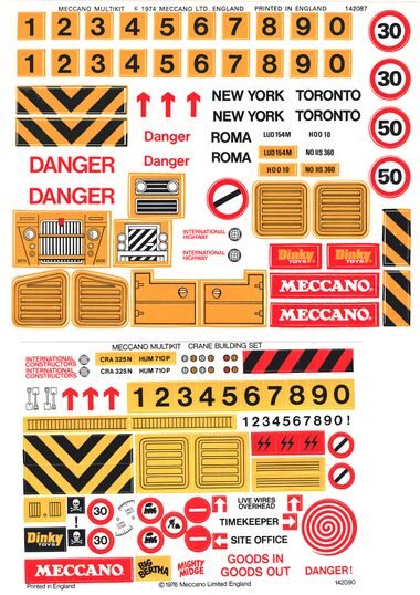 A generous selection of stickers, on two sheets, for the Highway Multikit