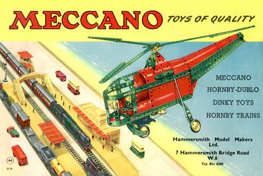1956: Meccano Ltd.: "Toys of Quality" general catalogue front cover