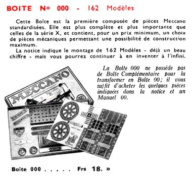 1935: Franch catalogue entry for "Boite 000"