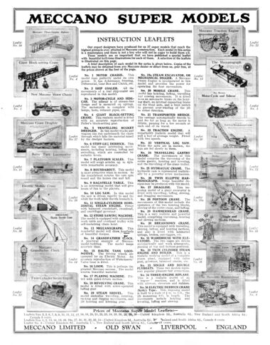 1930 "Meccano Super Models" advert