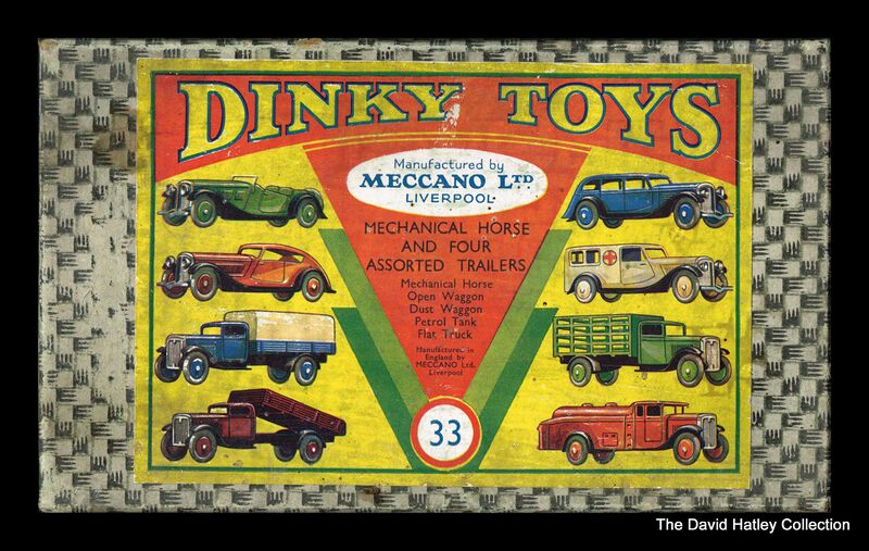 File:Mechanical Horse and Four Trailers, box lid (Dinky Toys 33).jpg