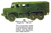 Medium Artillery Tractor, Dinky Toys 689 (DTCat 1958).jpg