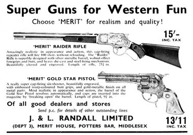 1954: Merit "cowboy" guns advert