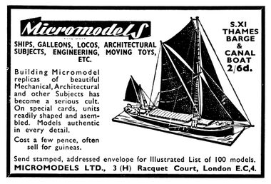 1953: Advert in Hobbies Weekly
