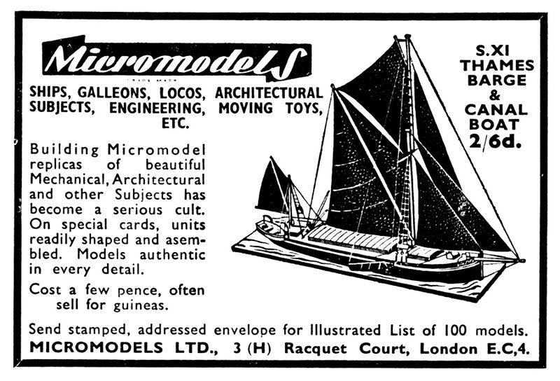File:Micromodels S XI Thames Barge and Canal Boat (HW 1953-10-14).jpg
