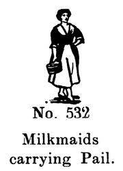 Milkmaids carrying Pail, Britains Farm 532 (BritCat 1940).jpg