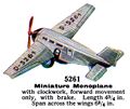 Miniature Monoplane, Junkers, Märklin 5261 (MarklinCat 1936).jpg