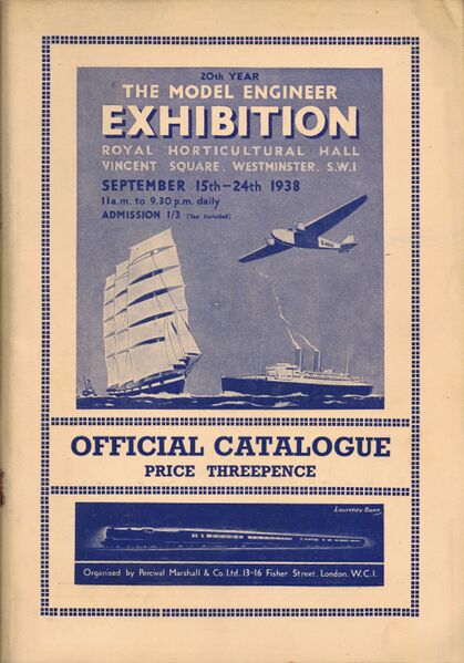 File:Model Engineer Exhibition 20, 1938, catalogue front cover (MEE 1938).jpg
