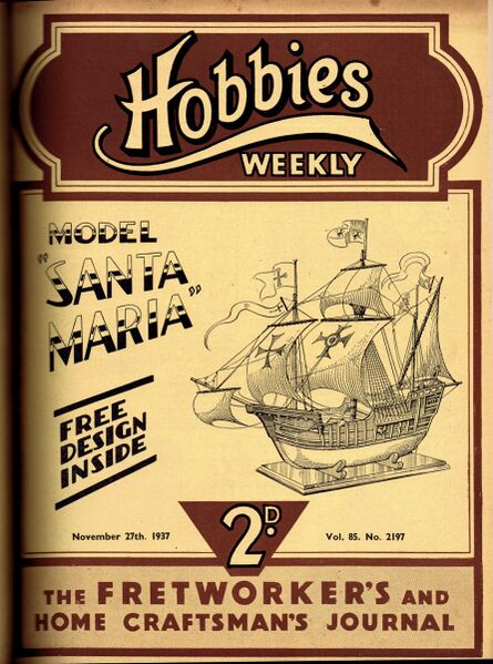File:Model Santa Maria Galleon, Hobbies Weekly 2197 (HW 1937-11-27).jpg