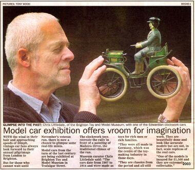 April 2003: "Model car exhibition offers vroom for imagination", The Argus