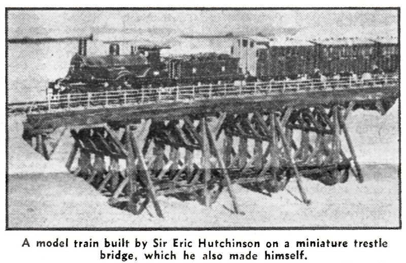File:Model train on trestle bridge, Sir Eric Hutchison (DailyRecord 1949).jpg
