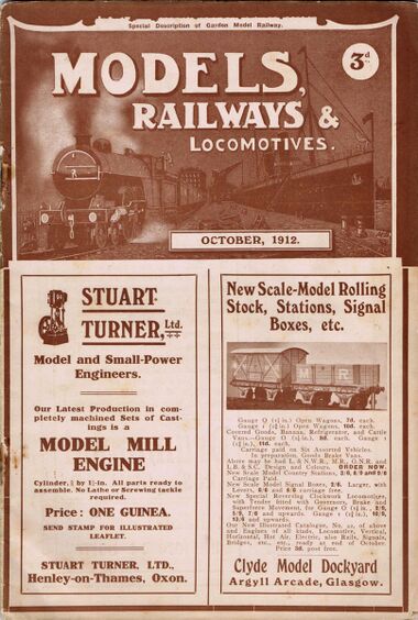 Revised cover of "Models, Railways and Locomotives" magazine (October 1912)