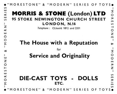 1956: Morestone advert in Games and Toys