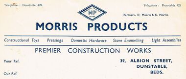 1950s: "Morris Products" letterhead