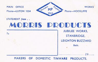 Morris Prodcts, Jubilee Works