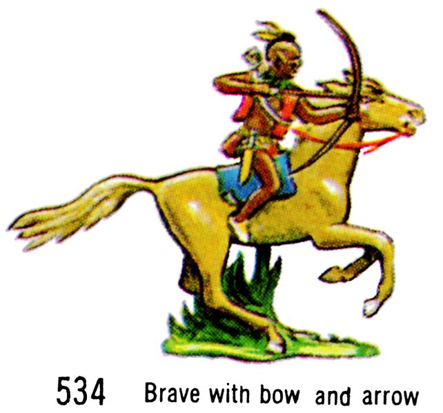 File:Mounted Indian, Brave with Bow and Arrow, Britains Swoppets 534 (Britains 1967).jpg