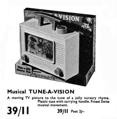 1966: "Musical Tune-A-Vision" toy television set