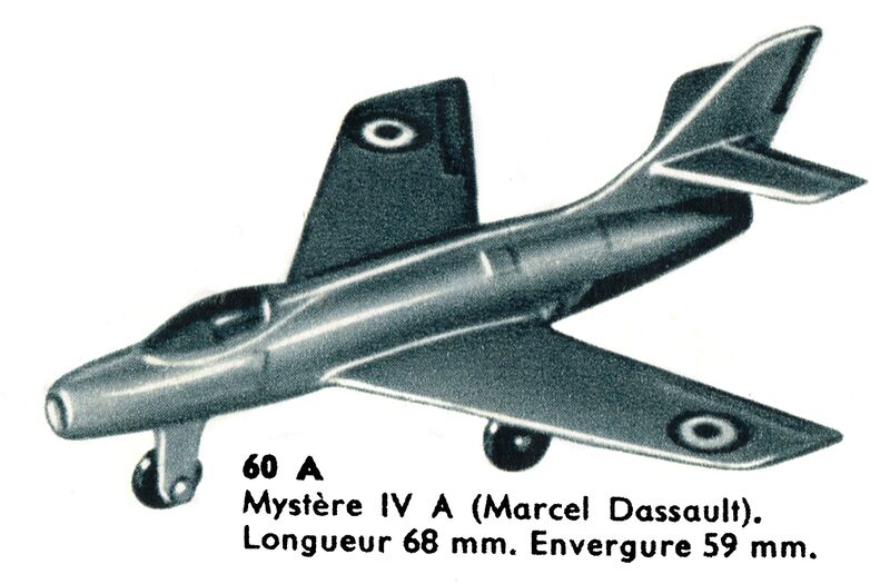 File:Mystere IV A (Marcel Dassault), Dinky Toys Fr 60A (MCatFr 1957).jpg