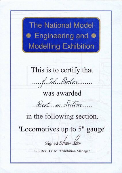 File:National Model Engineering and Modelling Exhibition, certificate.jpg
