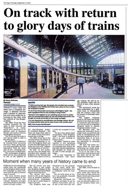 File:On track with return to glory days of trains, 5BEL Trust, Brighton Belle in Brighton Station (Argus, 2015-09-03).jpg