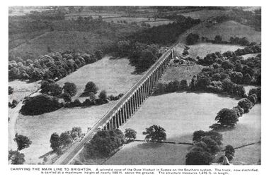 1935: Aerial view of the Ouse Valley Viaduct