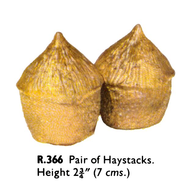 File:Pair of Haystacks, Triang Countryside Series R366 (TRCat 1961).jpg