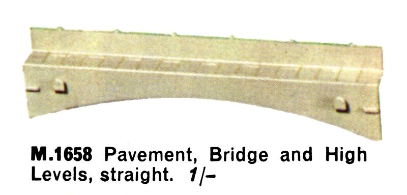 File:Pavement, Bridge and High Levels, Straight, Minic Motorways M1658 (TriangRailways 1964).jpg