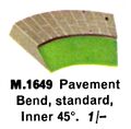 Pavement Bend, Standard, Inner, 45deg, Minic Motorways M1649 (TriangRailways 1964).jpg
