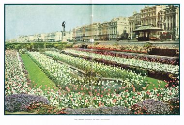 1935: Peace Angel and flowerbeds (now gone)