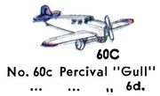 Percival Gull aeroplane, Dinky Toys 60c (1935 BoHTMP).jpg