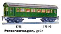 Personenwagon - Passenger Carriage, green, Märklin 1751 (MarklinCat 1939).jpg