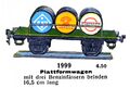 Plattformwagen mit drei Benzinfässern - Platform Wagon with three Oil Barrels, Märklin 1999 (MarklinCat 1939).jpg