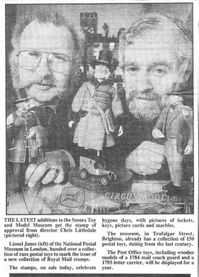 1992: Postal Toys Exhibition, Evening Argus, 29th January
