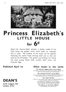 Princess Elizabeth's Little House, make-it-yourself dollhouse book, 1939
