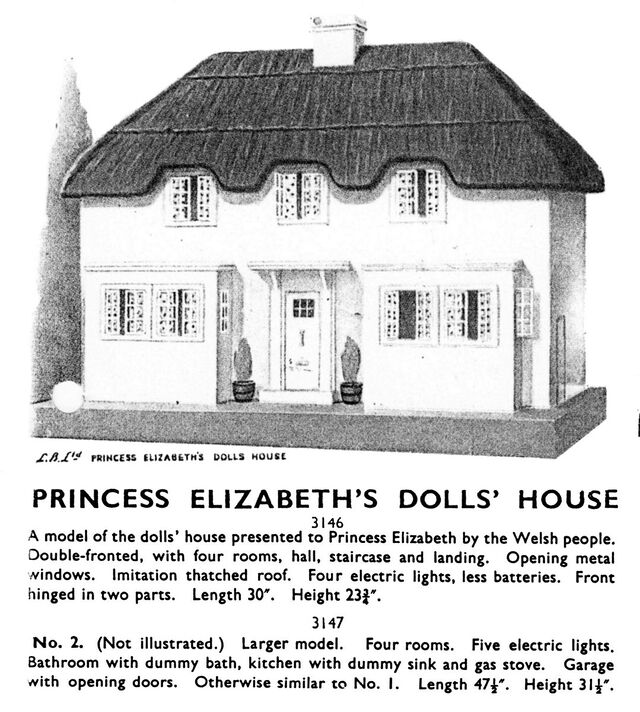Princess Elizabeth Playing Outside Her Dolls House Drawing by