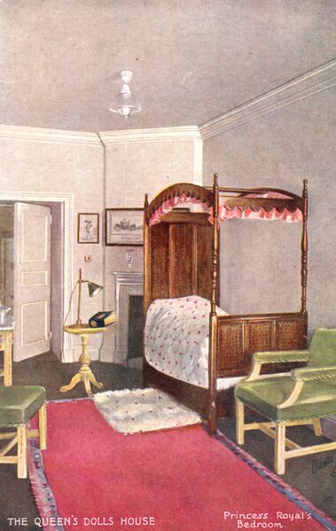 File:Princess Royals Bedroom, The Queens Dolls House postcards (Raphael Tuck 4502-7).jpg