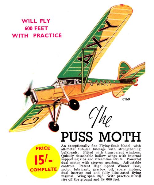 File:Puss Moth, DH-80a G-AAXY flying model aircraft, 3160 (TriangCat 1937).jpg