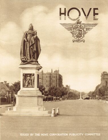 1936: Hove publicity photograph of the Victoria Memorial, Hove.