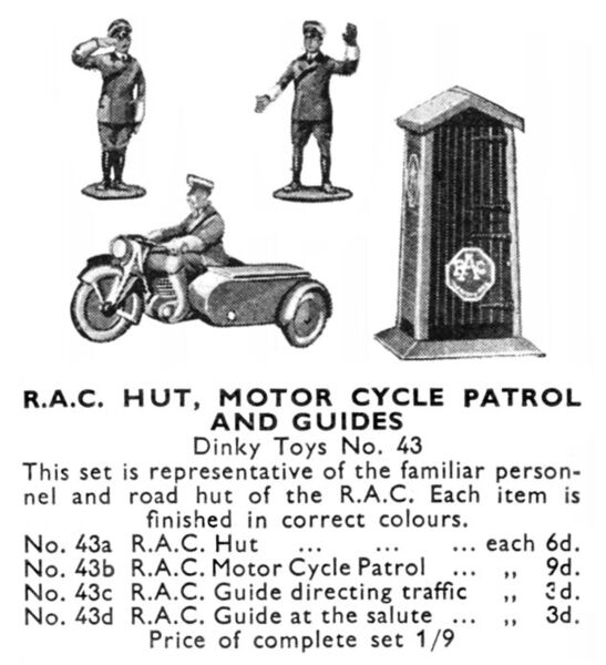 File:RAC Hut, Motor Cycle Patrol and Guides, Dinky Toys 43 (MM 1936-06).jpg
