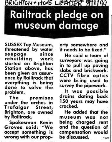 January 1992: "Railtrack pledge on museum damage", The Leader