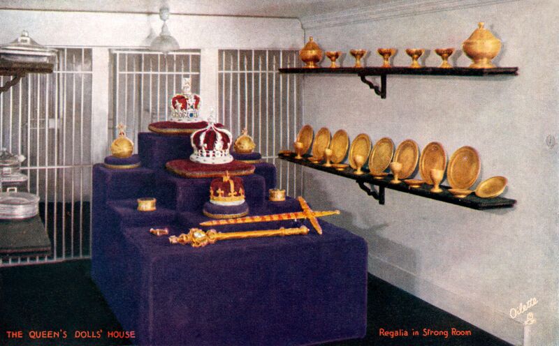 File:Regalia in the Strong Room, The Queens Dolls House postcards (Raphael Tuck 4502-8).jpg
