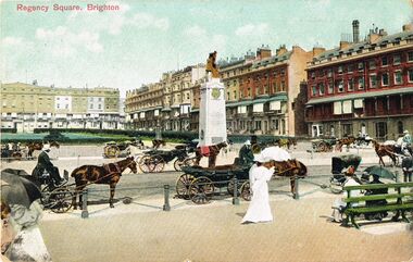 ... another, differently-colorised version of the same postcard. Probably issued later, as it doesn't mention the memorial.
