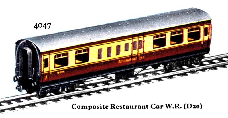 File:Restaurant Car Composite WR D20, Hornby Dublo 4047 (HDBoT 1959).jpg